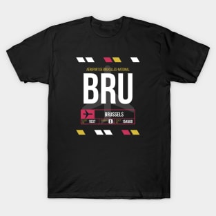 Brussels (BRU) Airport Code Baggage Tag T-Shirt